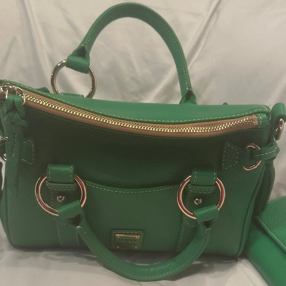 Dooney & Bourke Vibrant Green Satchel with Wallet - Picture 7 of 14